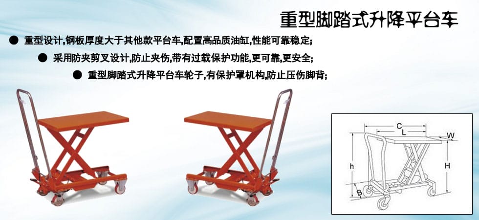 重型腳踏式升降平臺(tái)車(chē)圖