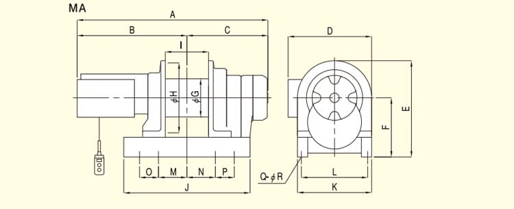 日本TKK MA系列卷揚(yáng)機(jī)尺寸圖
