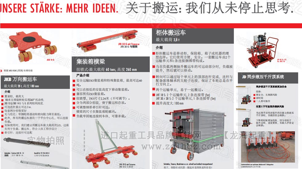 德國JUNG搬運(yùn)小坦克、千斤頂產(chǎn)品更新通知